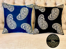 Load image into Gallery viewer, Blue Paisley Velvet