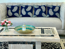 Load image into Gallery viewer, Blue Paisley Velvet