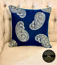 Load image into Gallery viewer, Blue Paisley Velvet