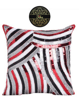 Load image into Gallery viewer, Silver &amp; Red Sequin Cushion