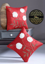 Load image into Gallery viewer, Red with White Flowers