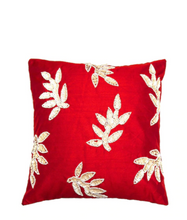 Load image into Gallery viewer, Red Cushion With Shell Leaves