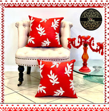 Load image into Gallery viewer, Red Cushion With Shell Leaves